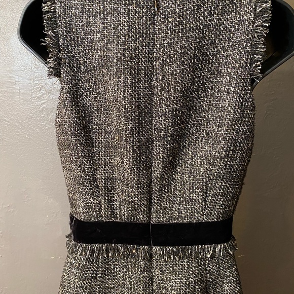 J Crew Sparkle Tweed sheath dress velvet frayed - Picture 11 of 16